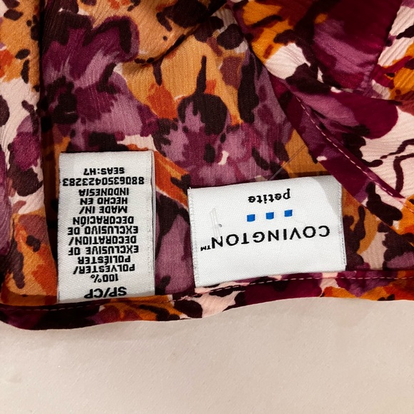 Covington Multicolor Floral sleeveless Blouse tank top - Picture 8 of 9